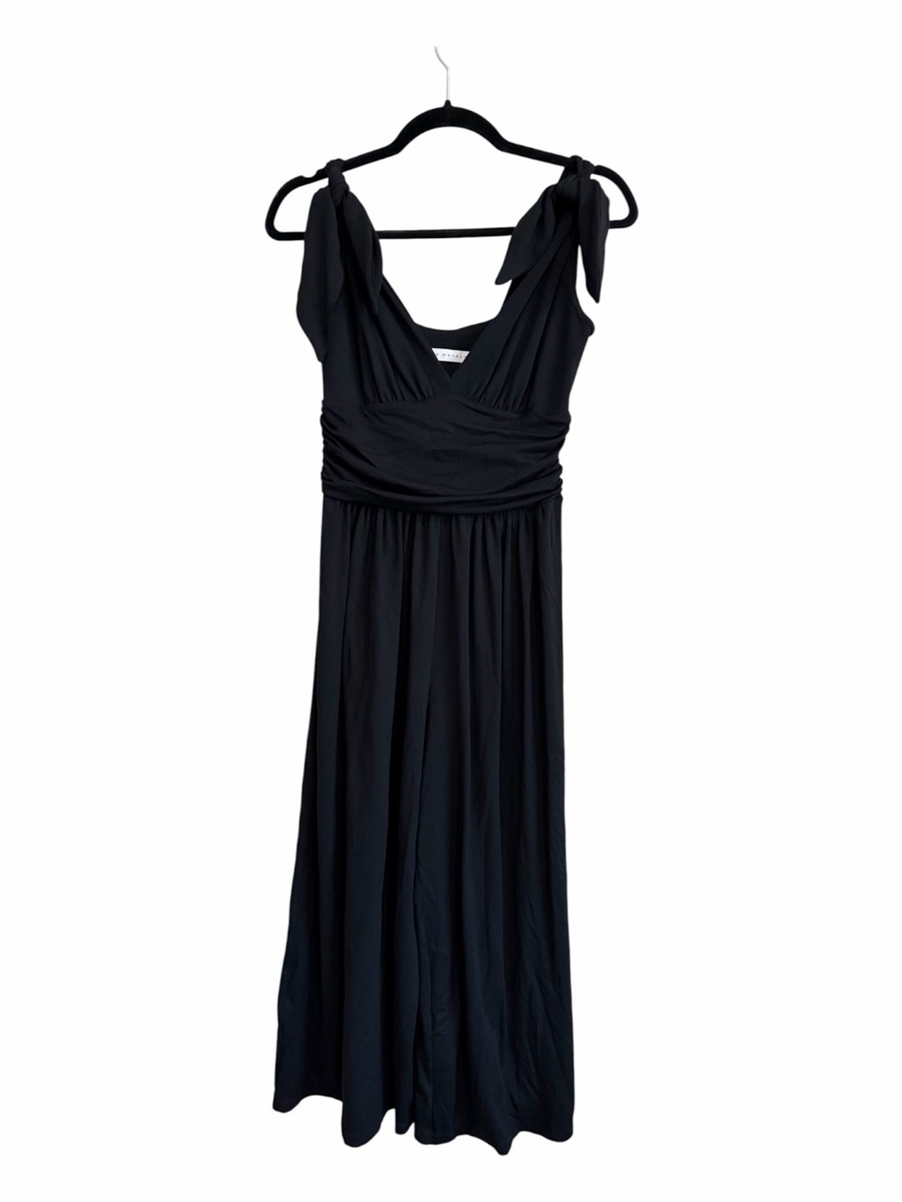 Susan Monaco Black Sleeveless Tie-Shoulder Wide Leg Cropped Jumpsuit Size Medium